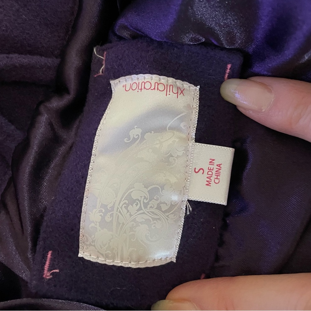 Junior’s Purple Pea Coat Jacket - Picture 9 of 10